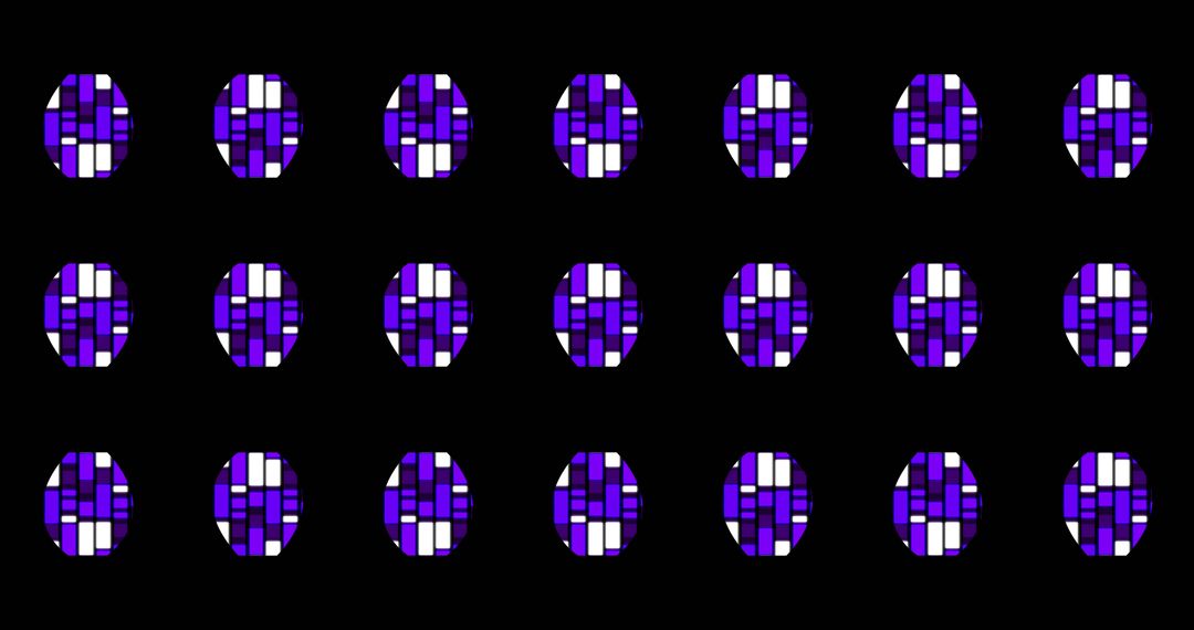 Vibrant Digital Pattern with Violet Rectangular Design