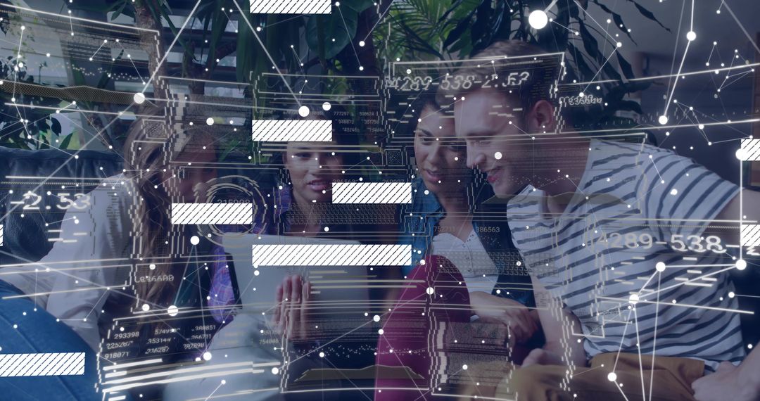 Innovative Team Collaborating on Digital Project in Modern Space