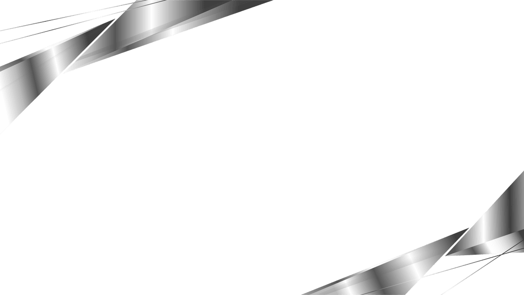 Sleek Metallic Ribbons on Transparent Futuristic Background