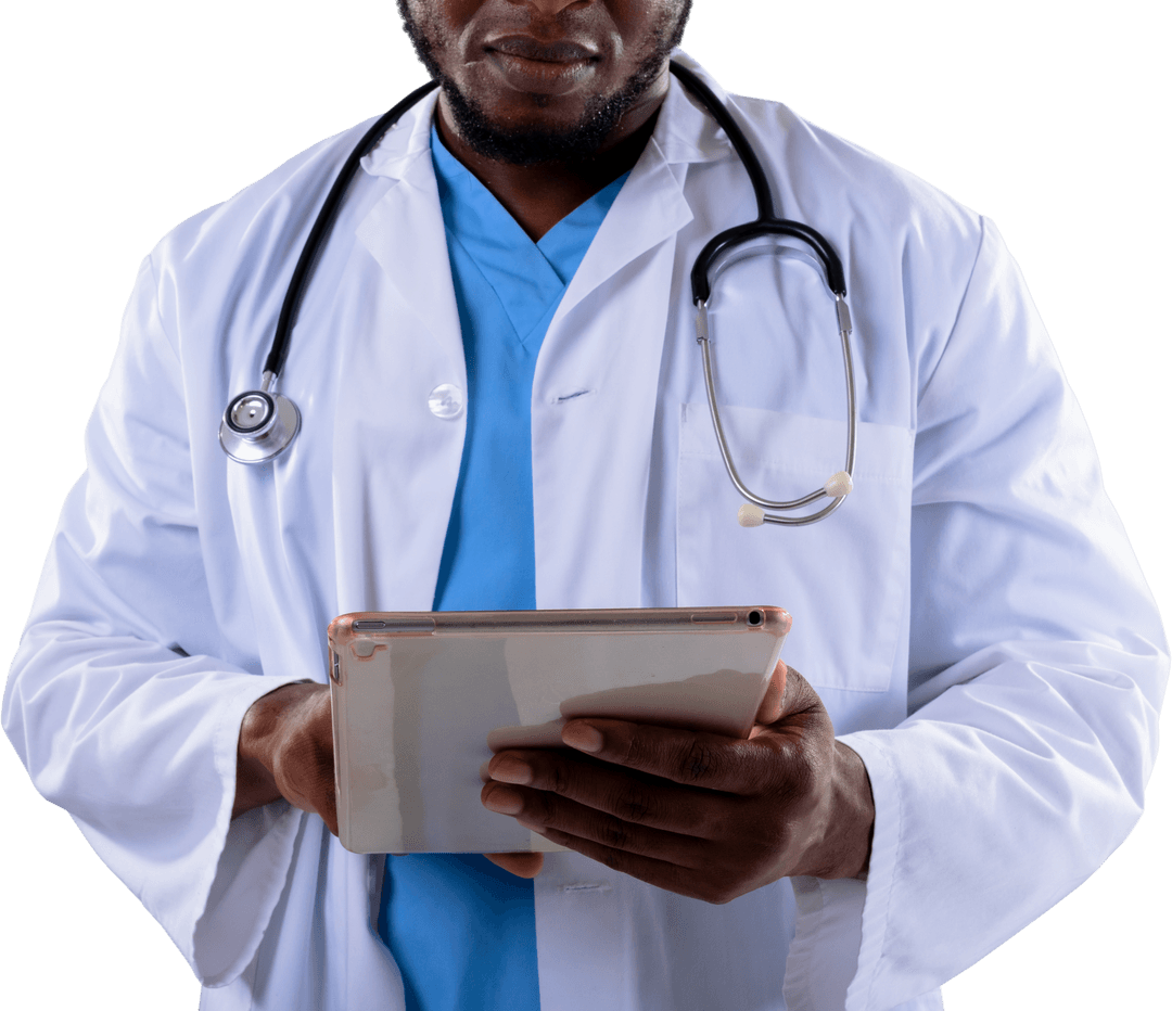 Transparent Doctor Using Tablet Technology Healthcare Concept