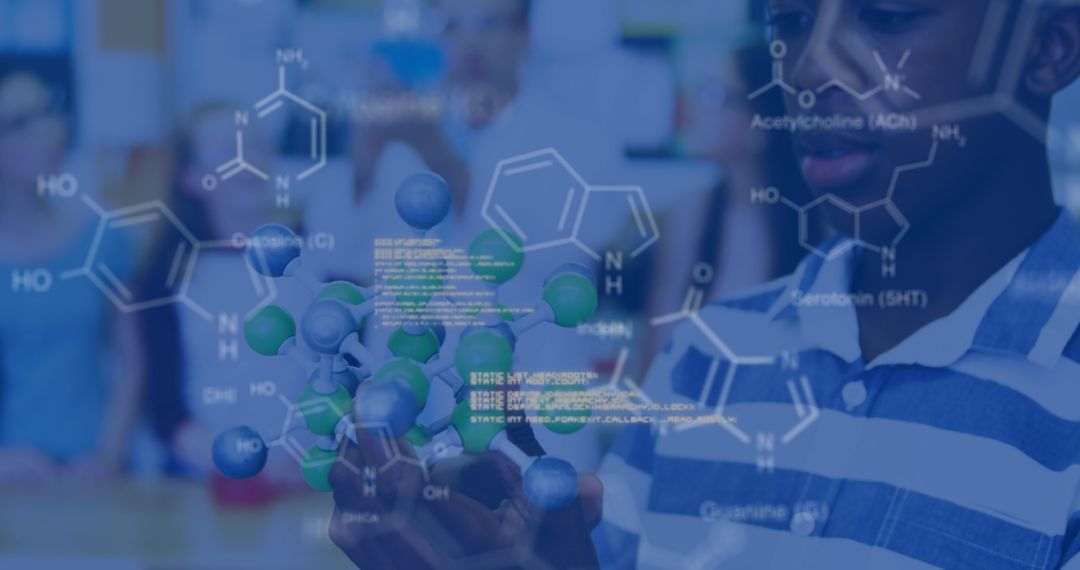 African American Student Exploring Molecule Technology Interface