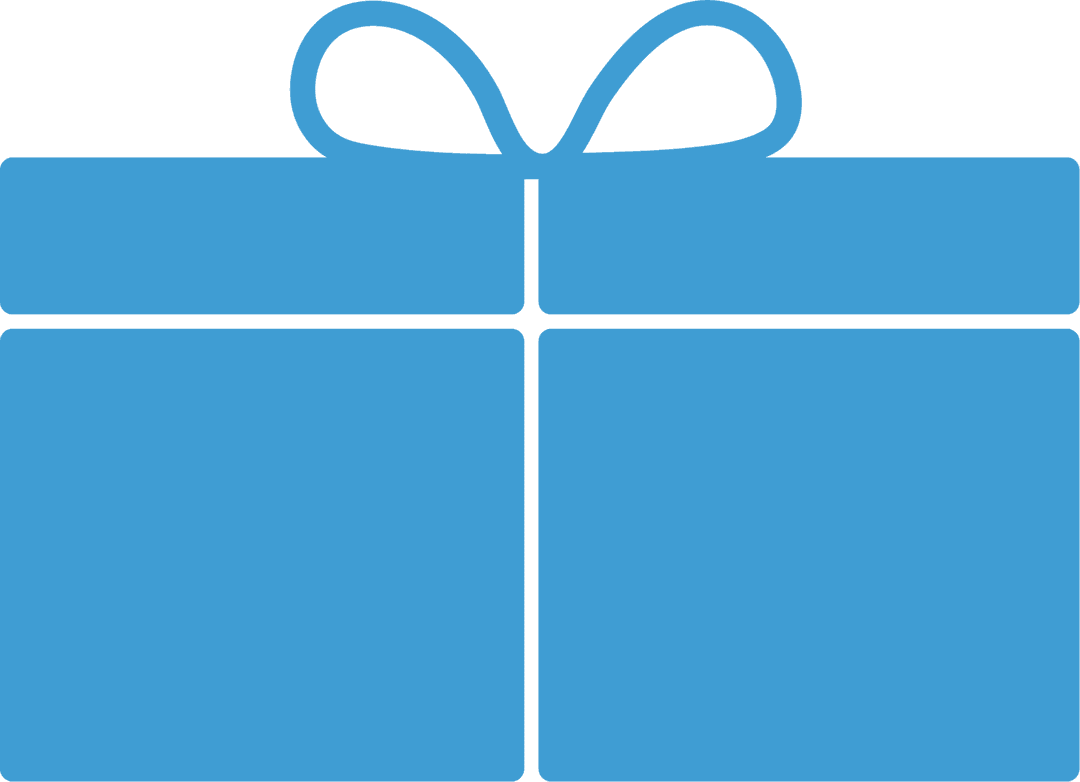 Blue Present Illustration on Transparent Background for Celebrations