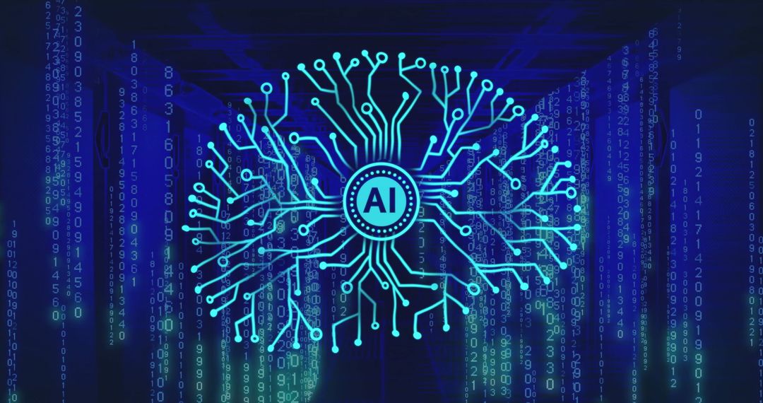 ai network illustration over digital binary code background - Free Images, Stock Photos and Pictures on Pikwizard.com