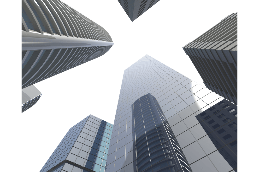 Transparent Cityscape Business Illustration with Skyscrapers