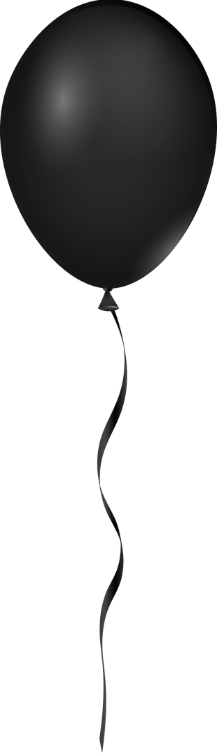 Single Black Balloon With Ribbon on Transparent Background - Download Free Stock Images Pikwizard.com