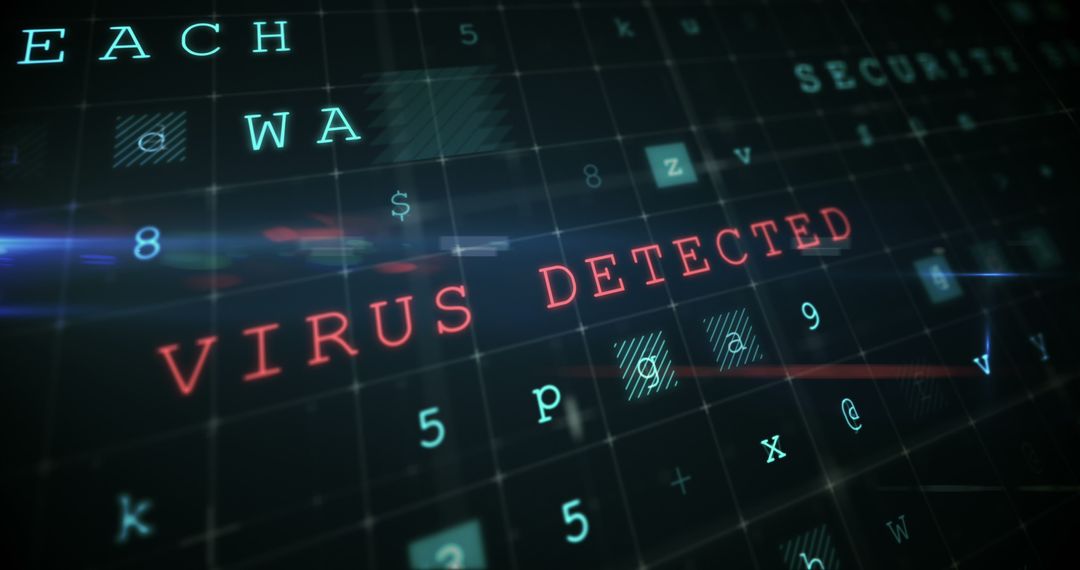 Cyber Security Threat Alert in Matrix Display