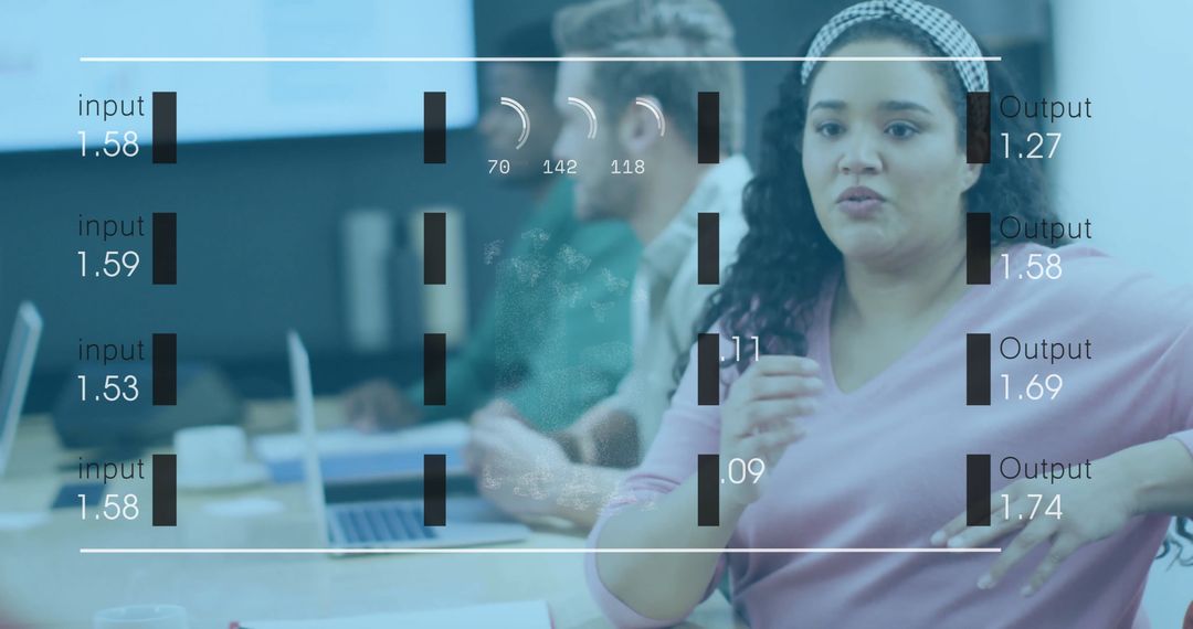 Team Meeting with Impactful Data Visualization and Collaboration