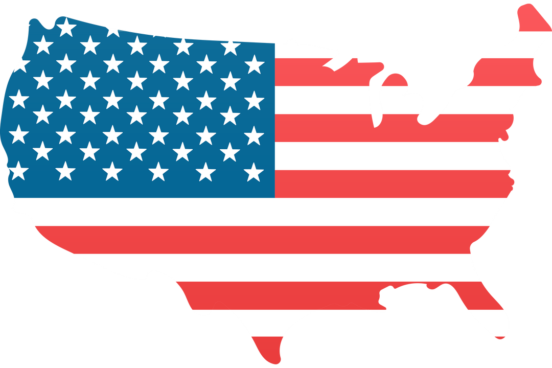 USA Map Silhouette with National Flag on Transparent Background - Download Free Stock Images Pikwizard.com