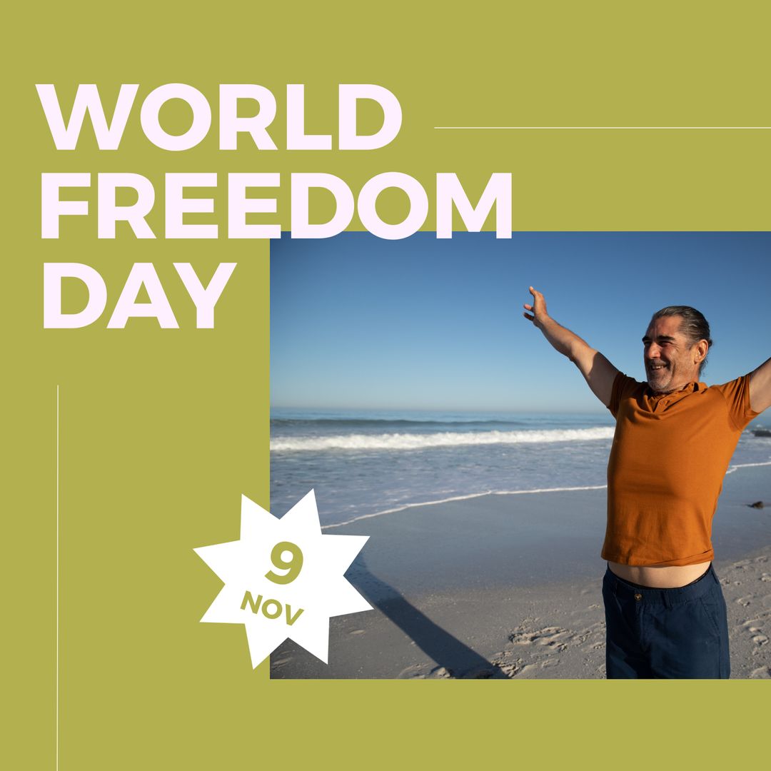 Celebrating World Freedom Day with Enthusiasm on Sandy Beach