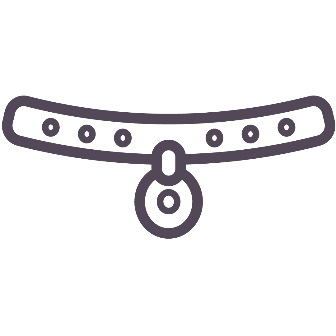 Abstract Collar Outline on Transparent Background