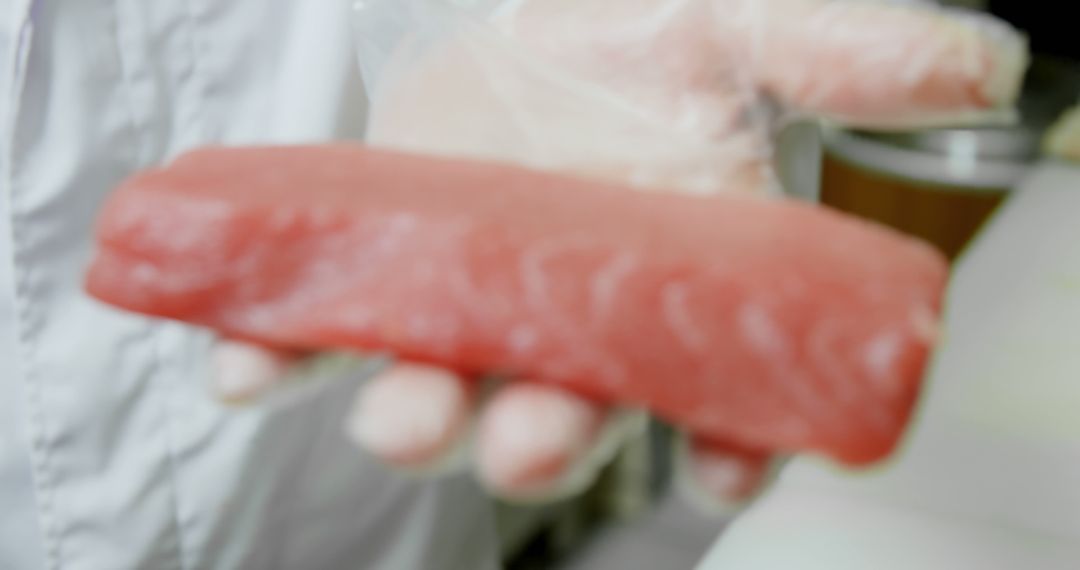 Chef Holding Fresh Tuna Fillet in Gloved Hand - Free Images, Stock Photos and Pictures on Pikwizard.com