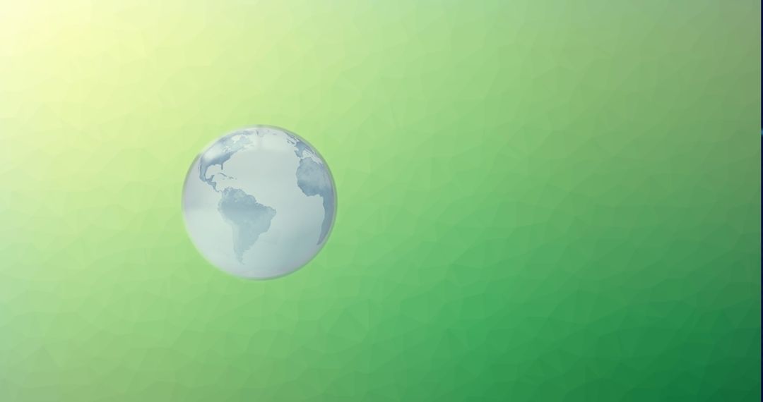 Digital Globe on Green Geometric Background