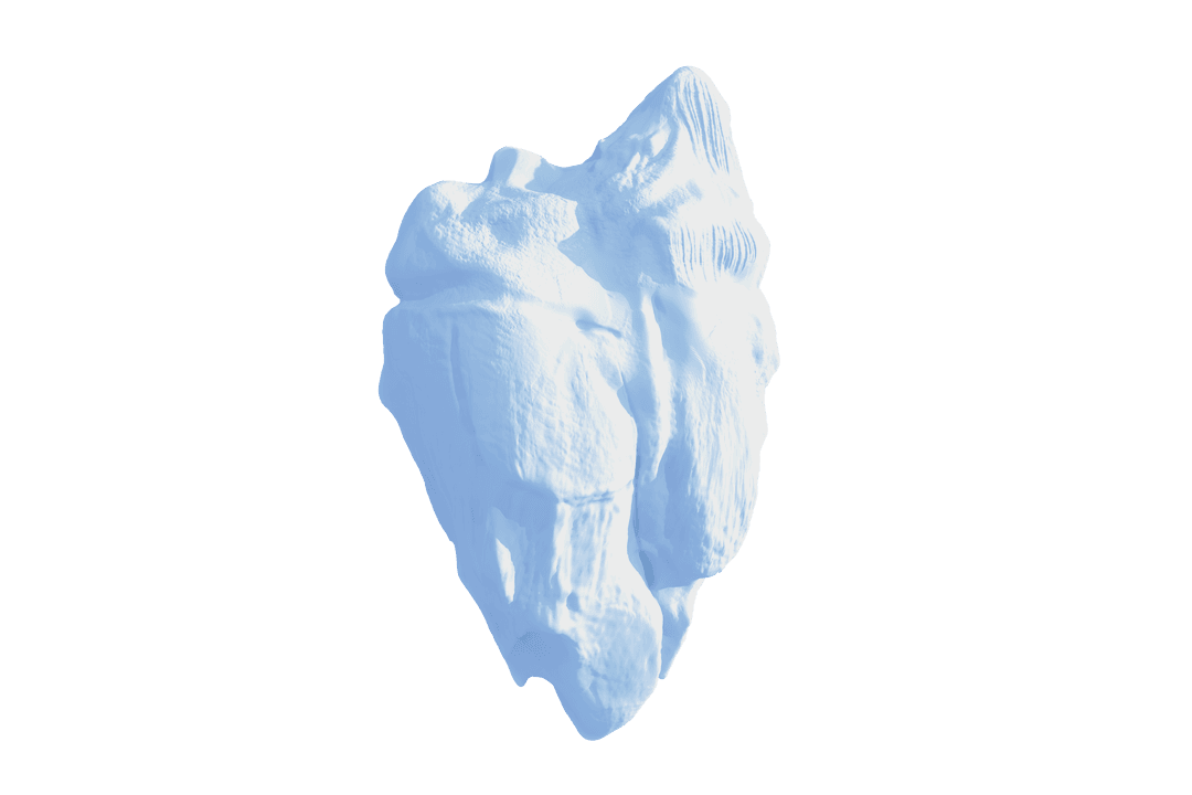 Abstract White Shape on Transparent Background Digital Illustration