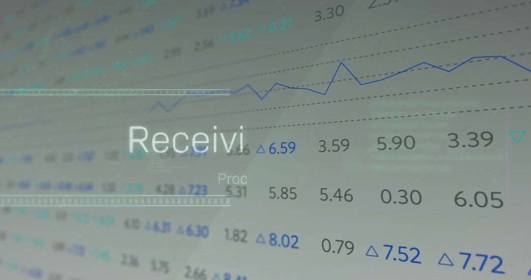 Digital Screen Showing Financial Analytics Graphs and Data