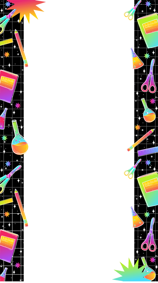 Colorful Geometric Stationery Border with Transparent Center