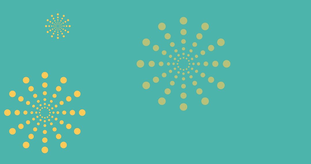 Orange Firework Patterns on Green Background