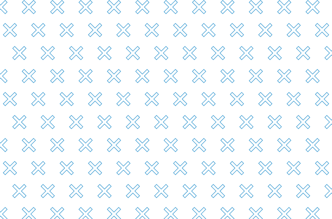 Rows of Repeated Blue X Shapes on Transparent Background