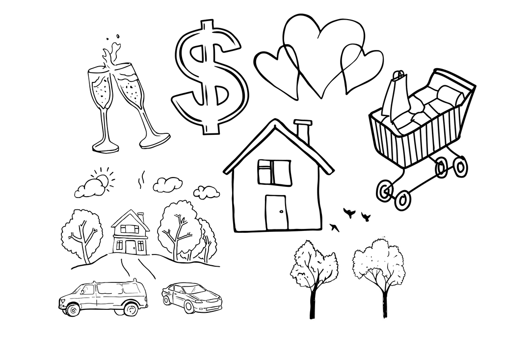 Prosperity Symbols Tree and Bird Illustration Transparent Background