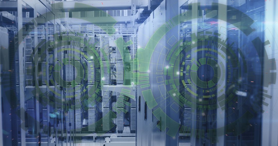 Data Processing Insight With Server Room Technology Overlay