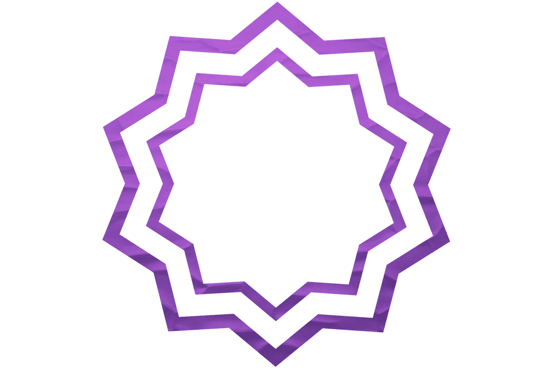 Purple Geometric Star Shape Design on Transparent Background