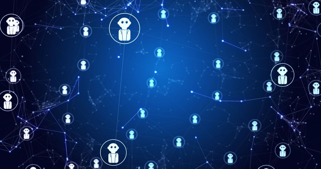 Abstract Networking with Futuristic AI Icons