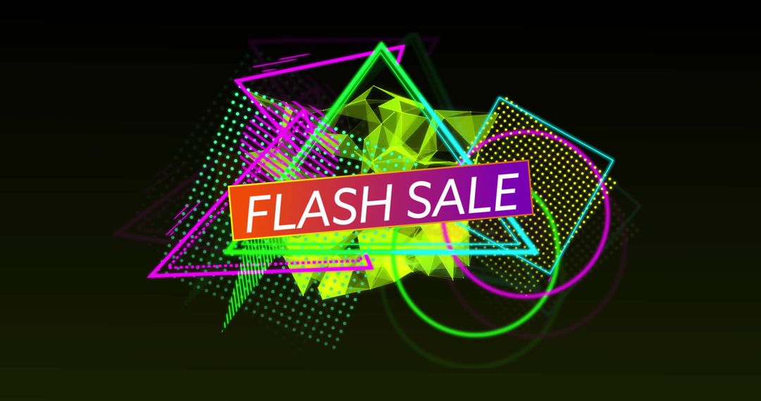 Flash Sale Banner with Vibrant Geometric Design