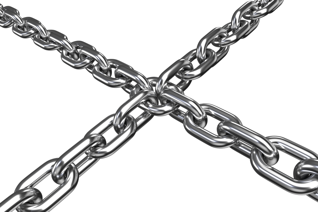 Wide metallic chain parts crossing each other against transparent shiny background - Download Free Stock Images Pikwizard.com