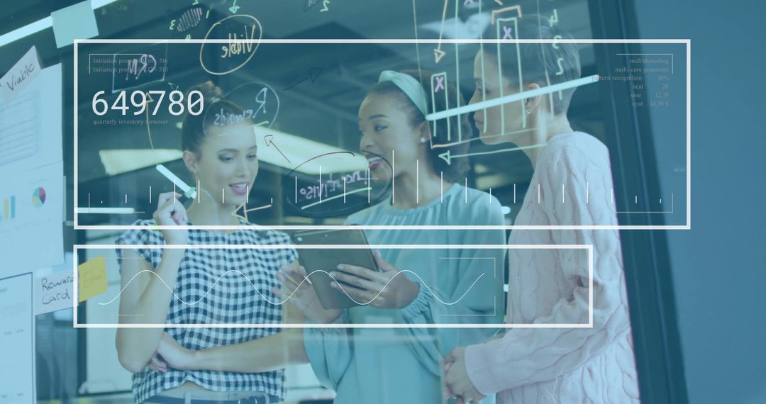 Diverse Team in Office Brainstorming Financial Data Ideas