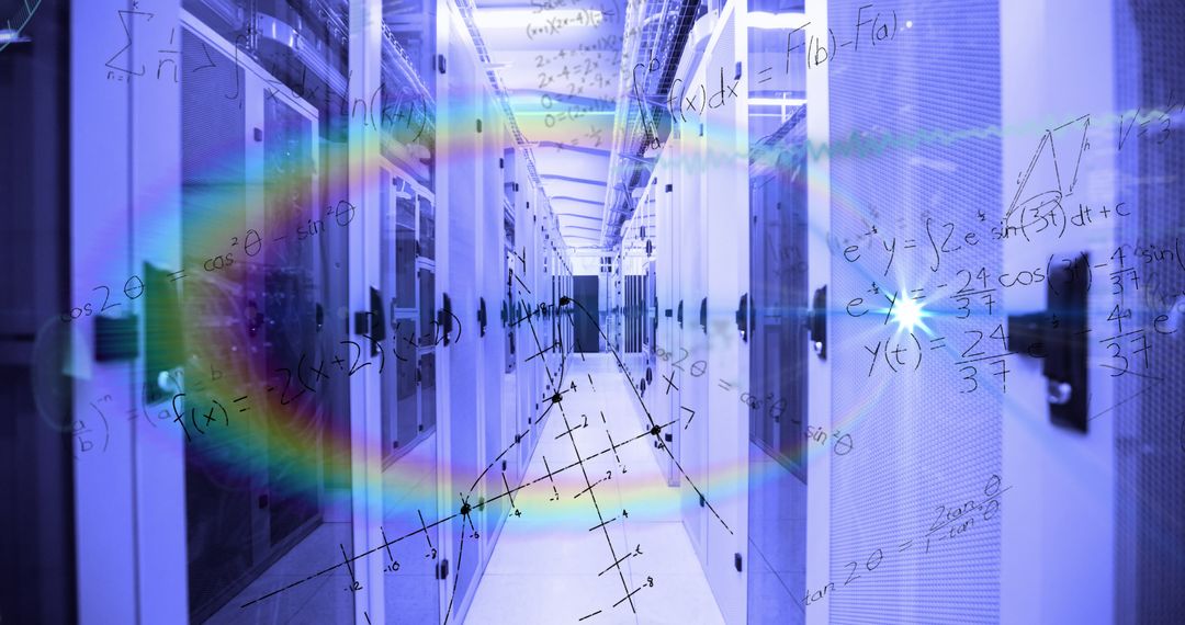 Data Innovation: Bright Lens Flare in Server Room Technology