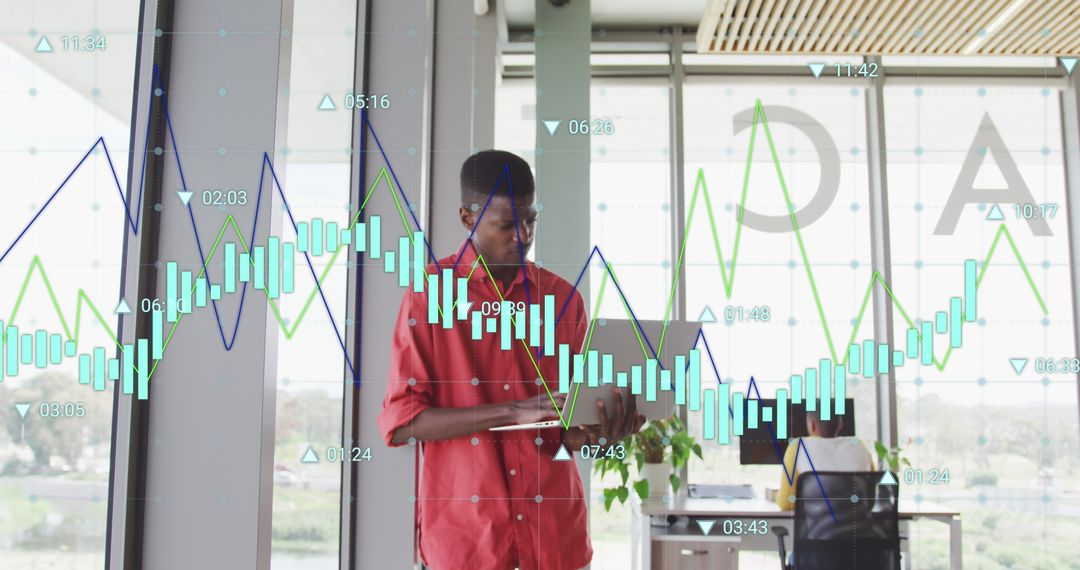 Digital Data Analytics with Young Professional Collaborating at Office