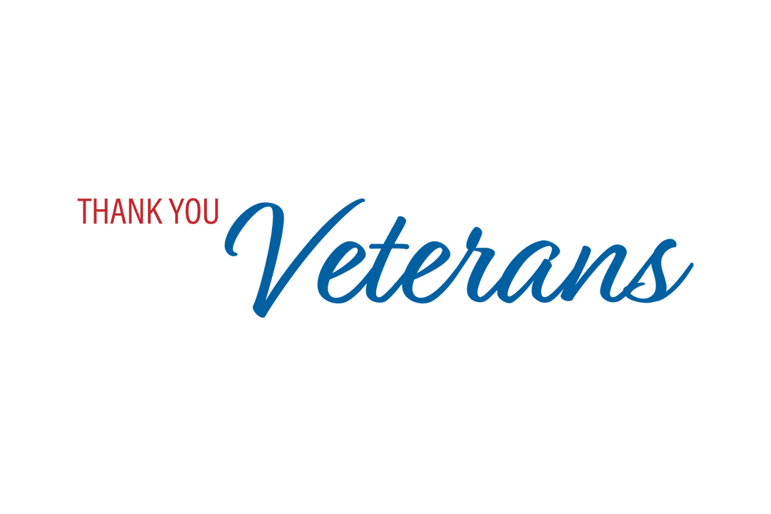 Thank You Veterans Text on Transparent Background