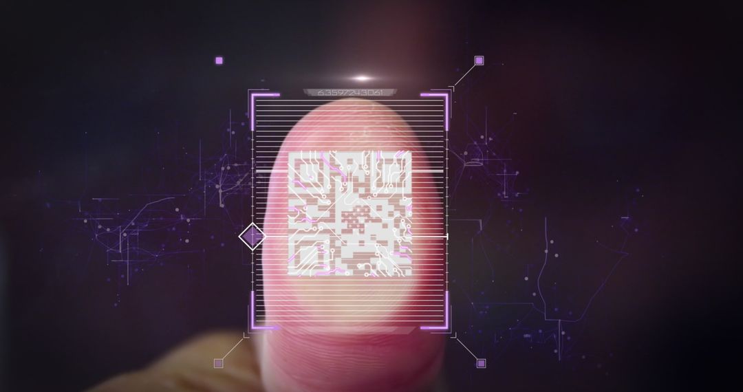 Futuristic Concept of QR Code Technology on Finger