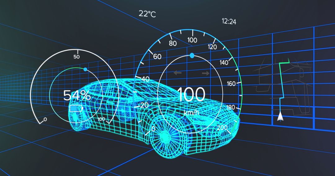 Digital Car Speed Data Graphic Innovation and Analytics