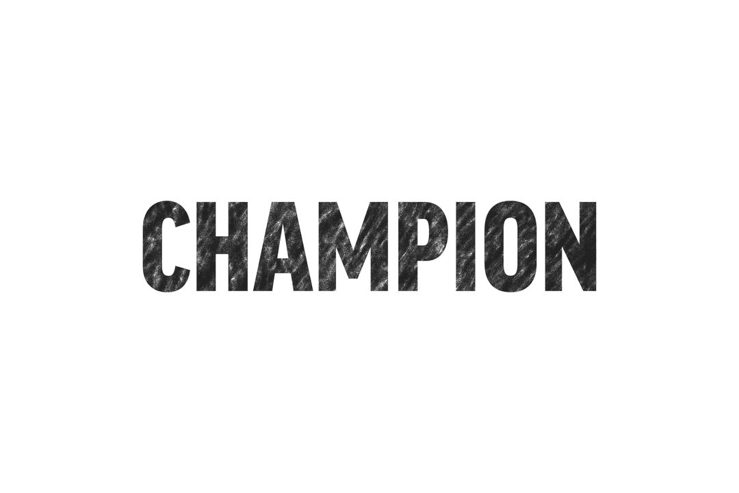 Bold Champion Text on Transparent Background Illustration