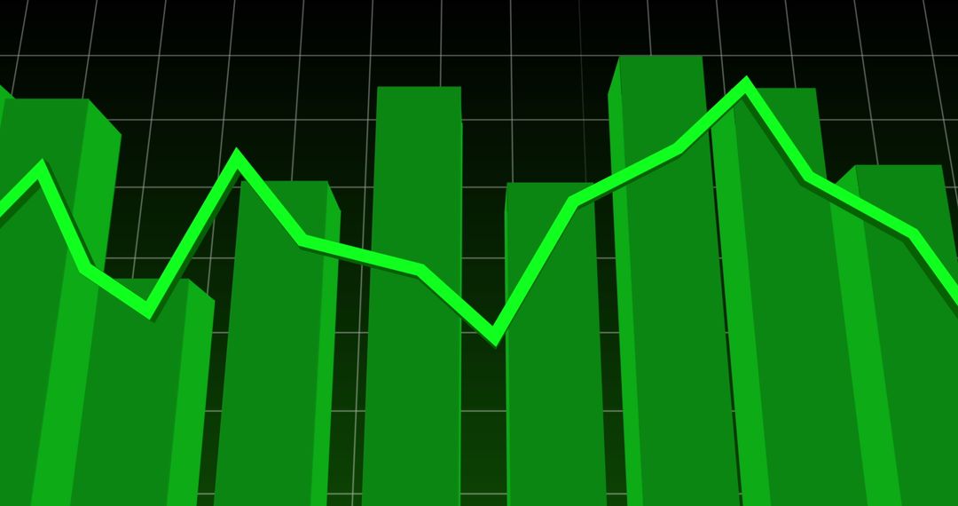 Green Bar and Line Graph on Dark Interface