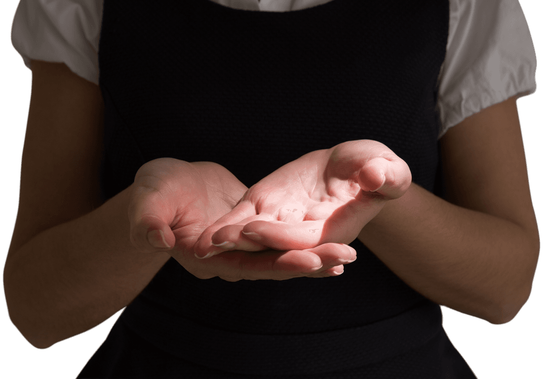 Businesswoman Presenting Open Hands on Transparent Background
