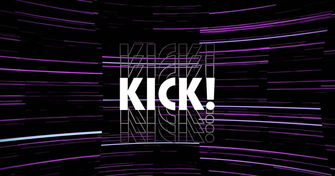 Dynamic Kick Text with Futuristic Lens Flare and Cubes