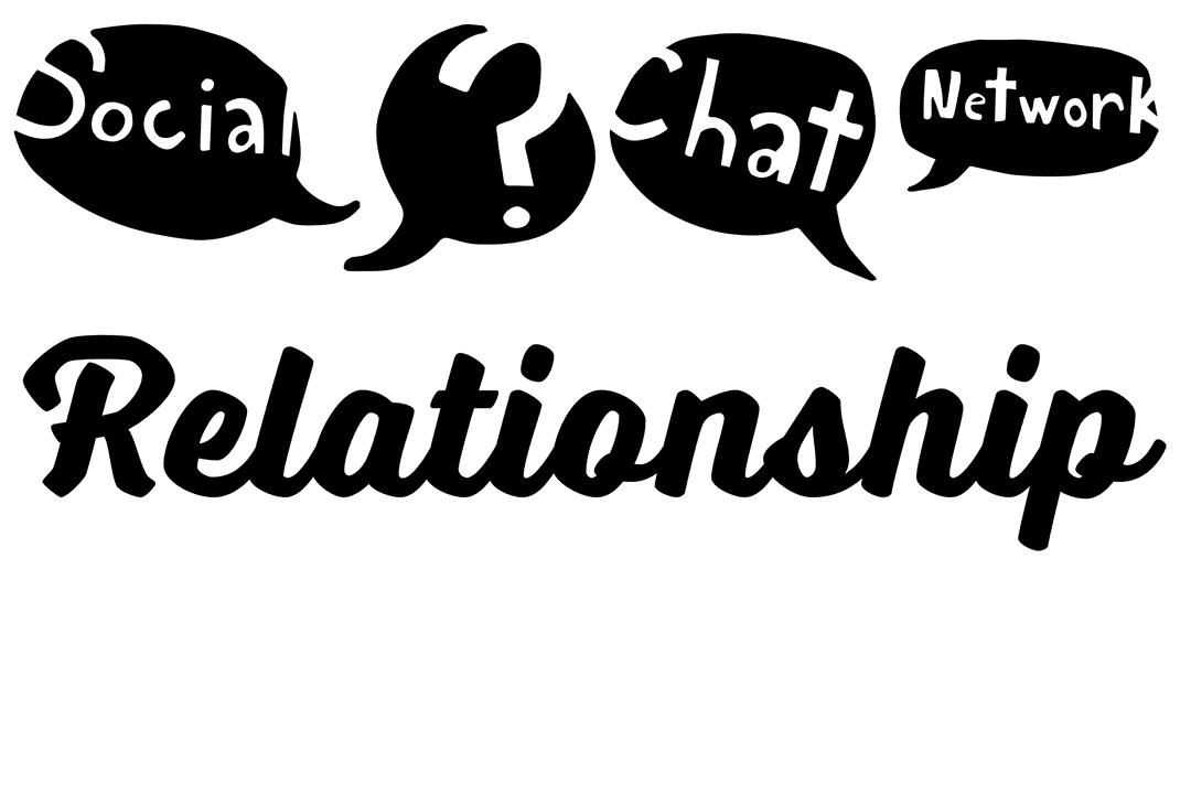 Transparent Digital Text of 'Relationship' for Social Media