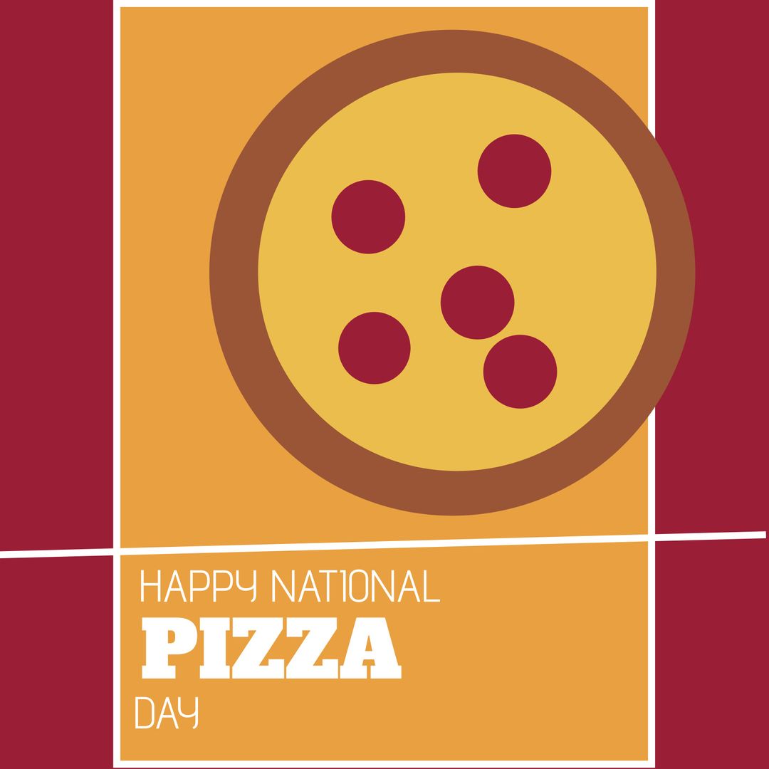 National Pizza Day Celebration with Pizza Icon Design
