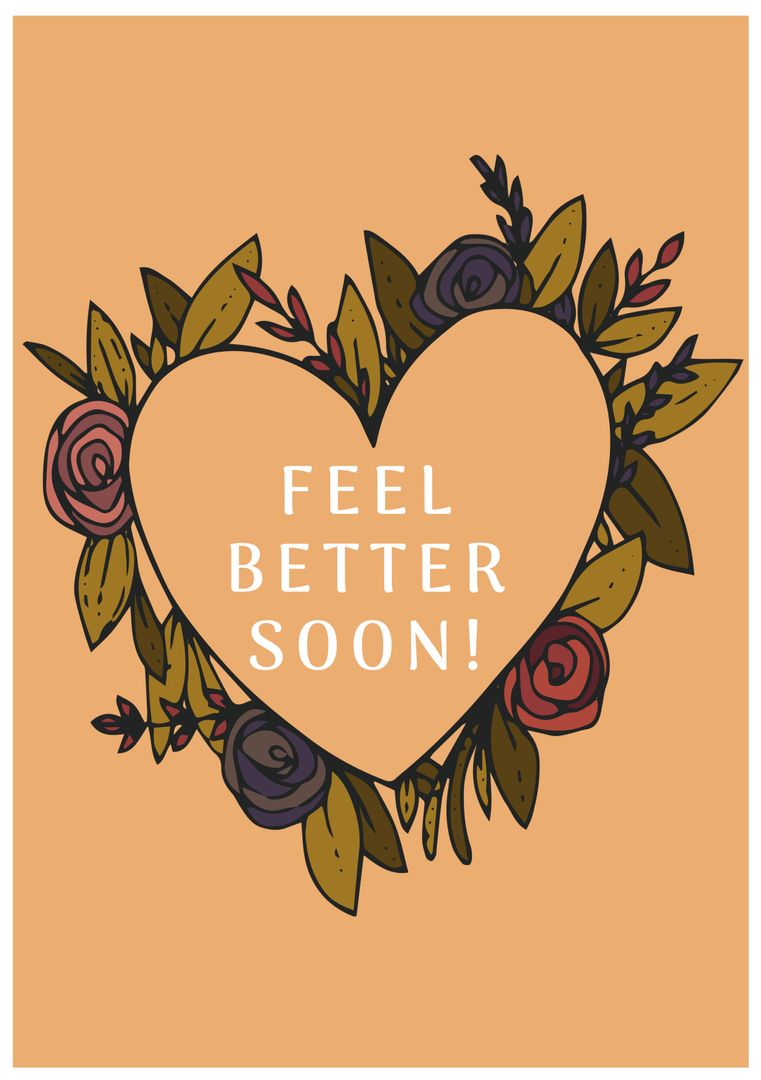 Heartfelt Get Well Soon Card with Floral Design