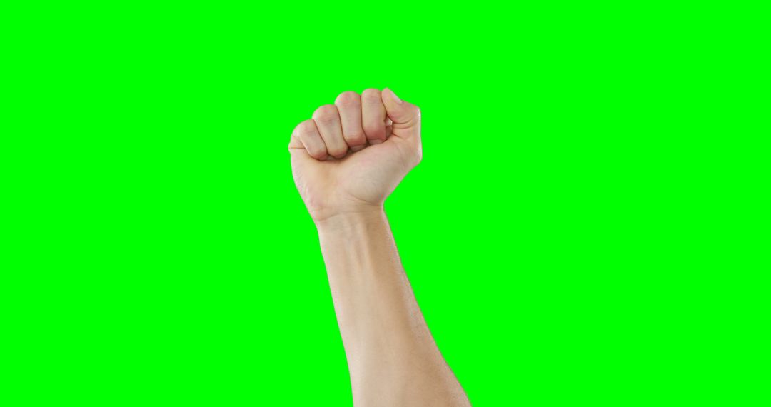 Fist Raised in Power and Unity on Green Background - Free Images, Stock Photos and Pictures on Pikwizard.com