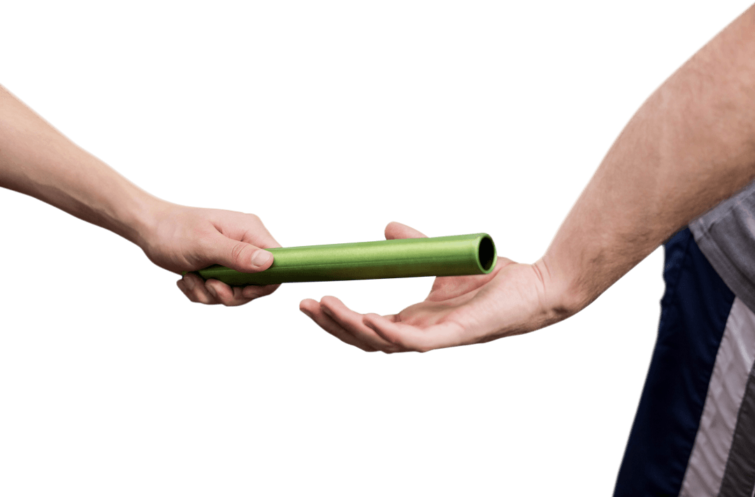 Athletes Passing Baton for Relay Transparency