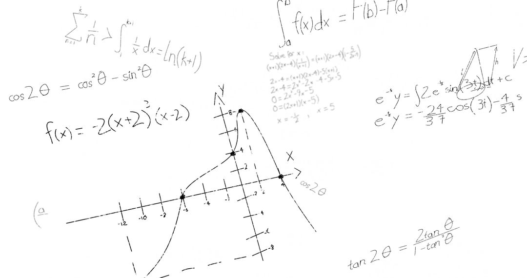 Mathematical Equations Handwritten on White Background