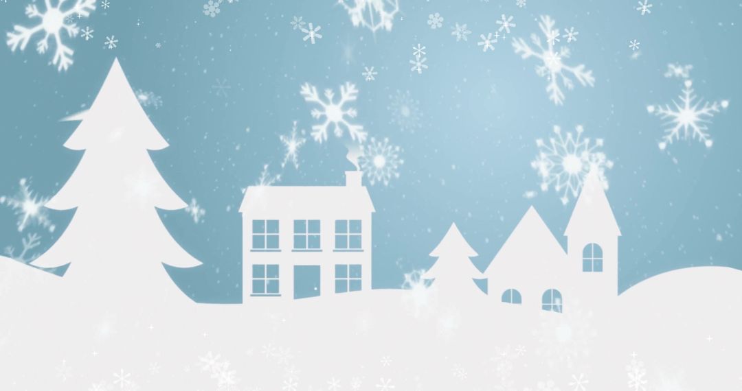 Charming Winter Wonderland with Falling Snowflakes