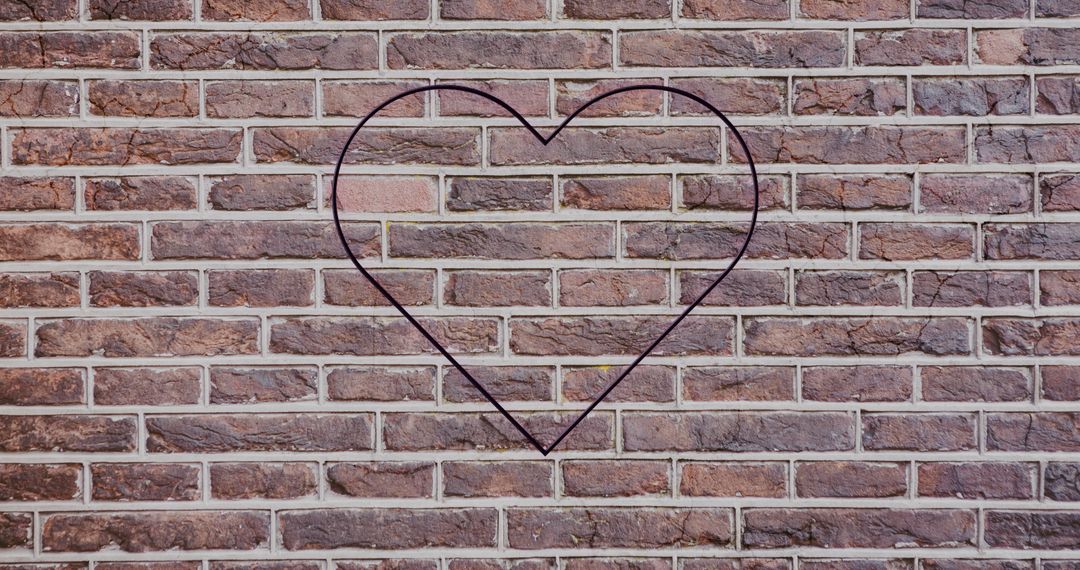 Illuminated Heart Neon Sign on Rustic Brick Wall Background - Free Images, Stock Photos and Pictures on Pikwizard.com