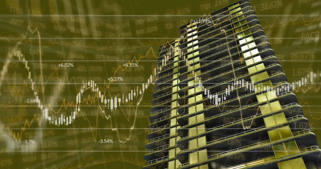 Financial Growth and Analysis Concept with Skyscraper