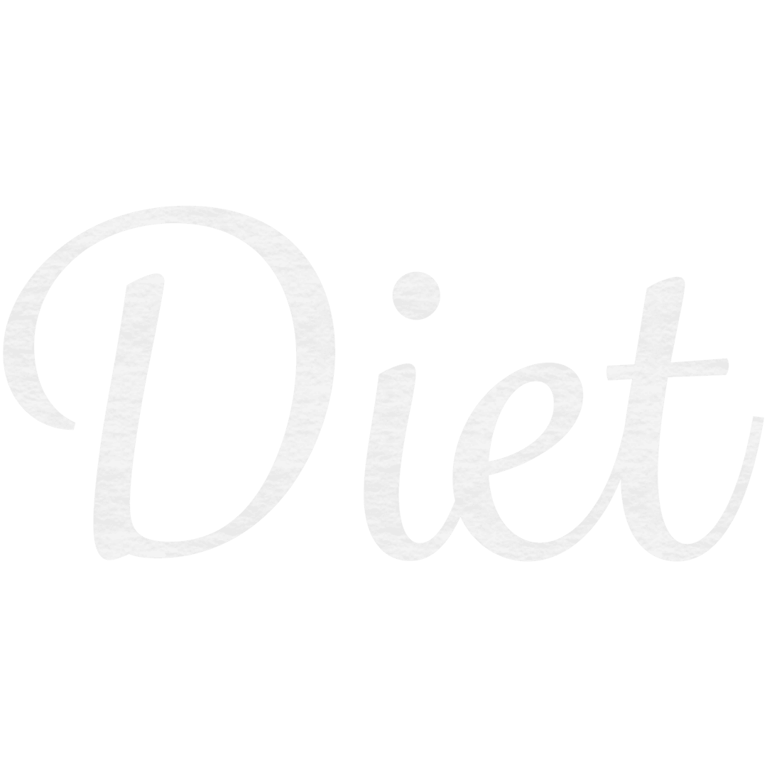 Stylish White Text 'Diet' on Transparent Background for Health Promotions