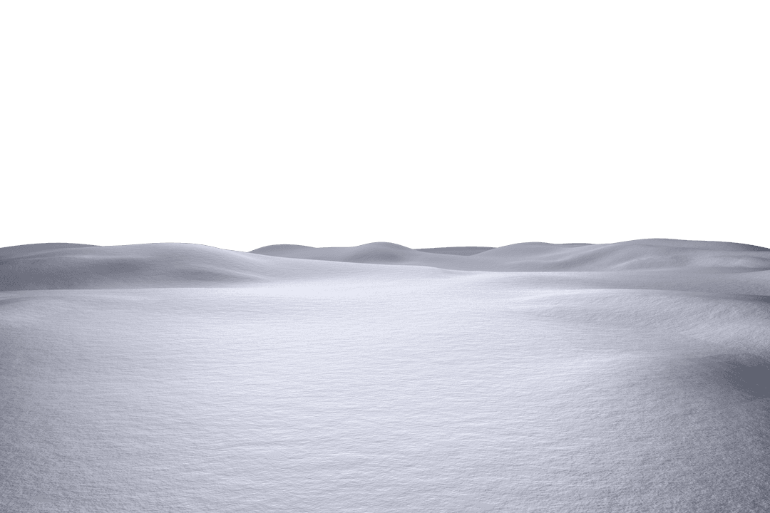 Peaceful Winter Snowy Landscape on Transparent Background