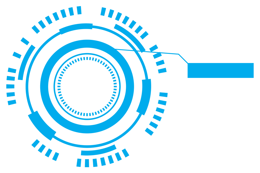 Futuristic Blue Digital Interface on Transparent Background