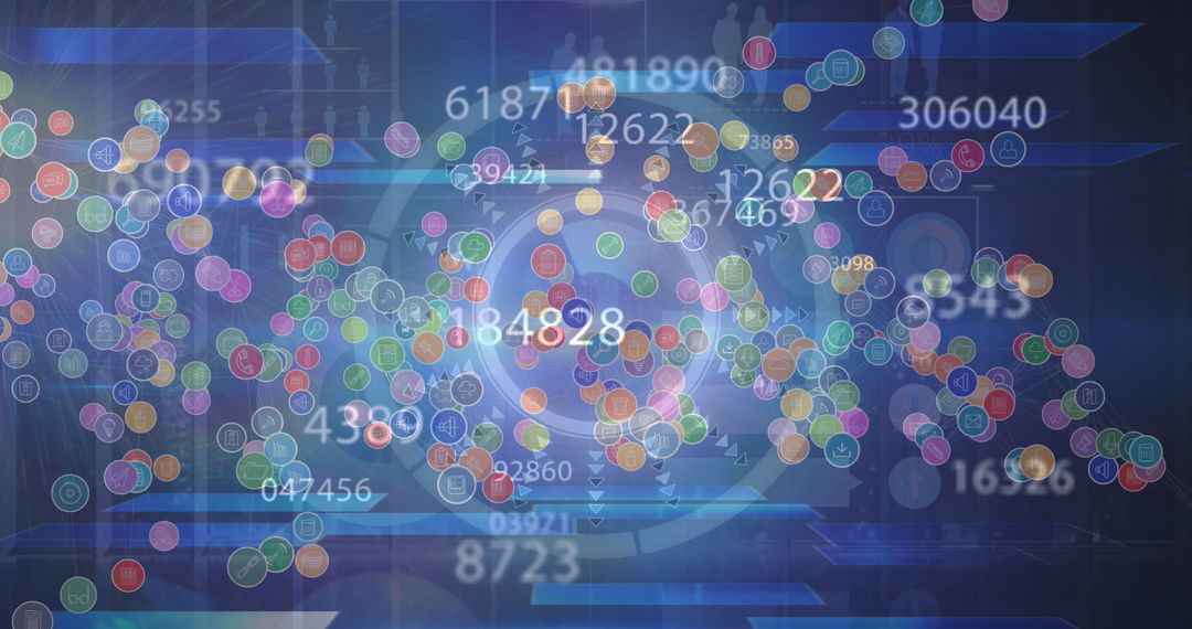 Digital Data Abstraction on Blue Background